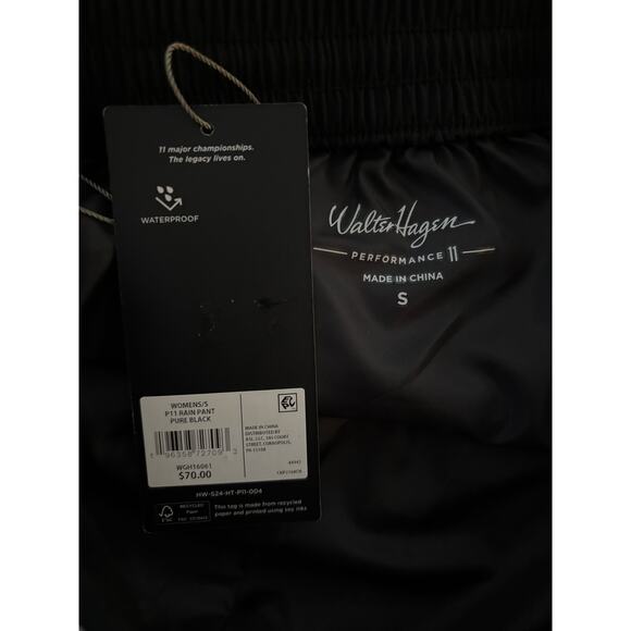 NWT Walter Hagen Women’s P11 Rain Pants Black Waterproof Golf Outdoor Small S - Picture 9 of 9